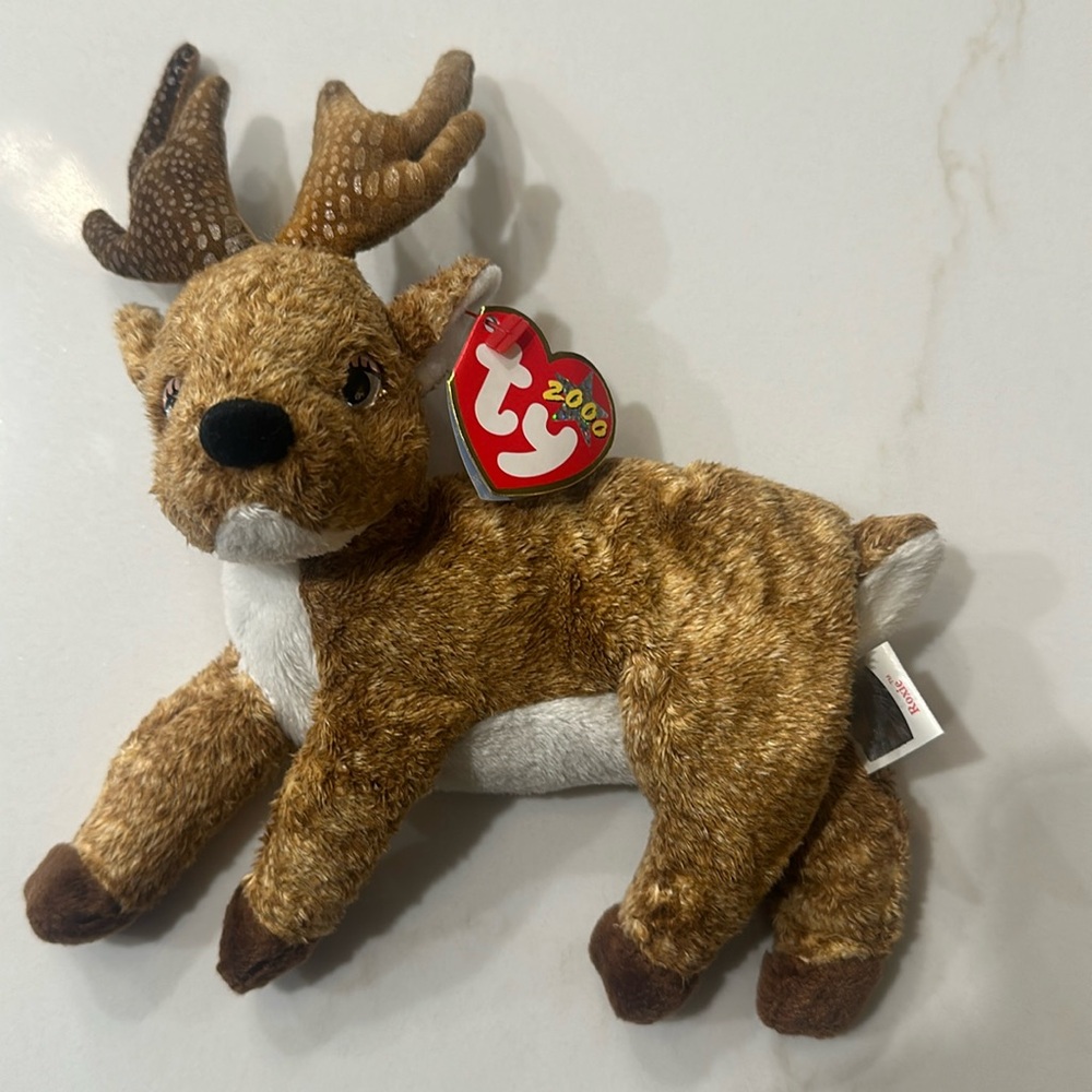 Ty Beanie Baby - Roxie the Reindeer (Black Nose)- Retired